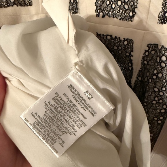 BCBGMaxazria Rumor Lace Black and Off White Color Block Dress Size 6 - Picture 2 of 7